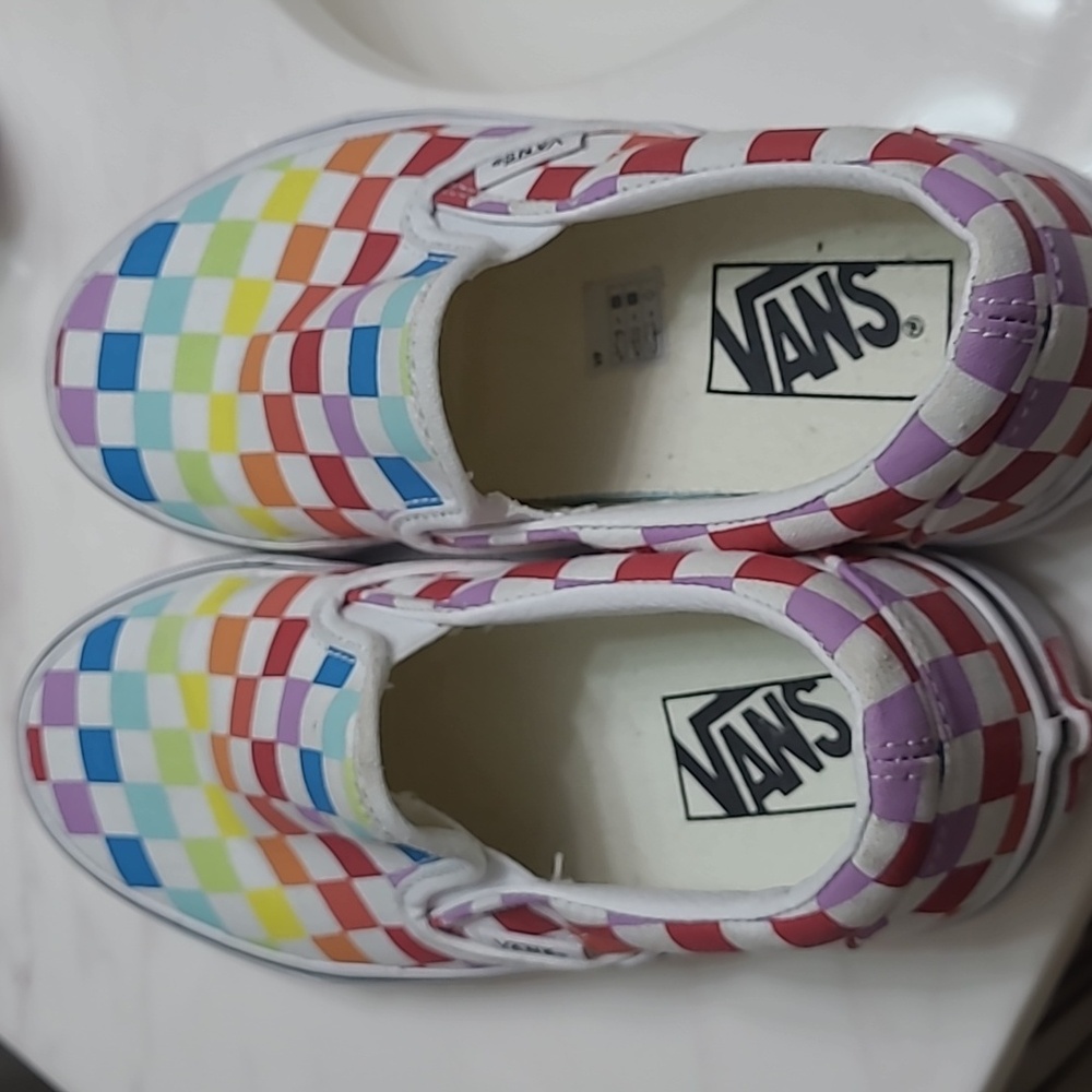 Vans Rainbow Checkerboard Slip On
